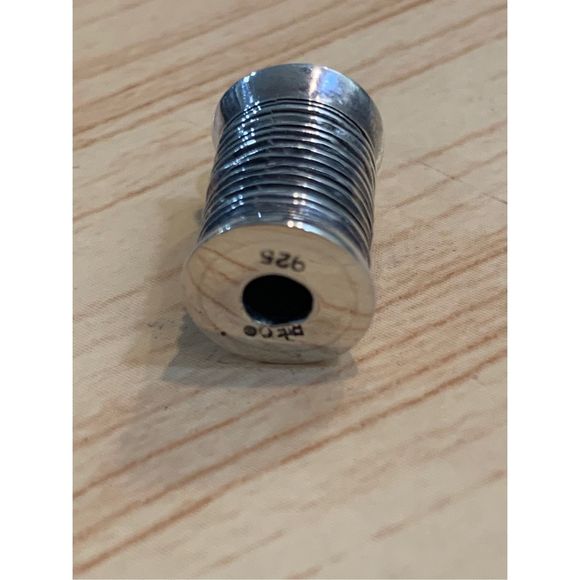 .925 Vintage Spool of Thread Sterling Silver Jewelry Charm #sew #hobby - Picture 5 of 5